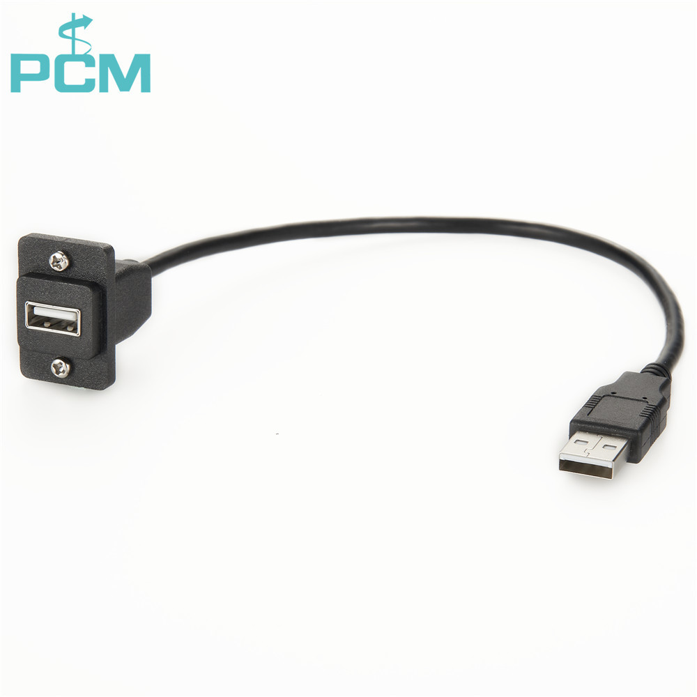USB 2.0 Cable Assembly Type A Male Panel Mount