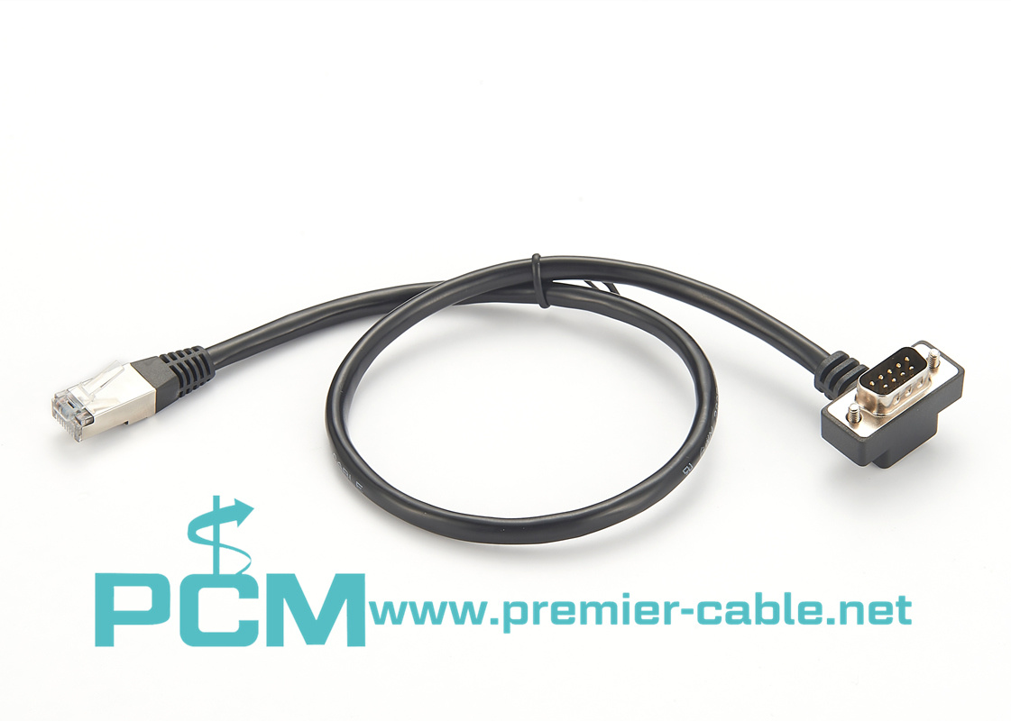 RJ45 to DB9 RS232 Right Angle Cable