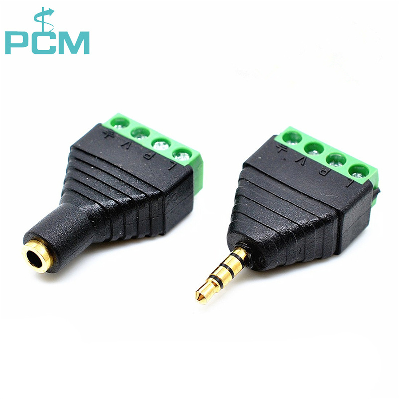 Adapter Stereo plug 3.5 mm Terminal Block 4 pin