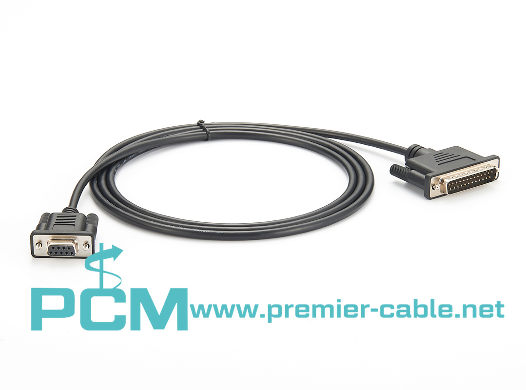 DB9 to DB25 Serial Null Modem Cable