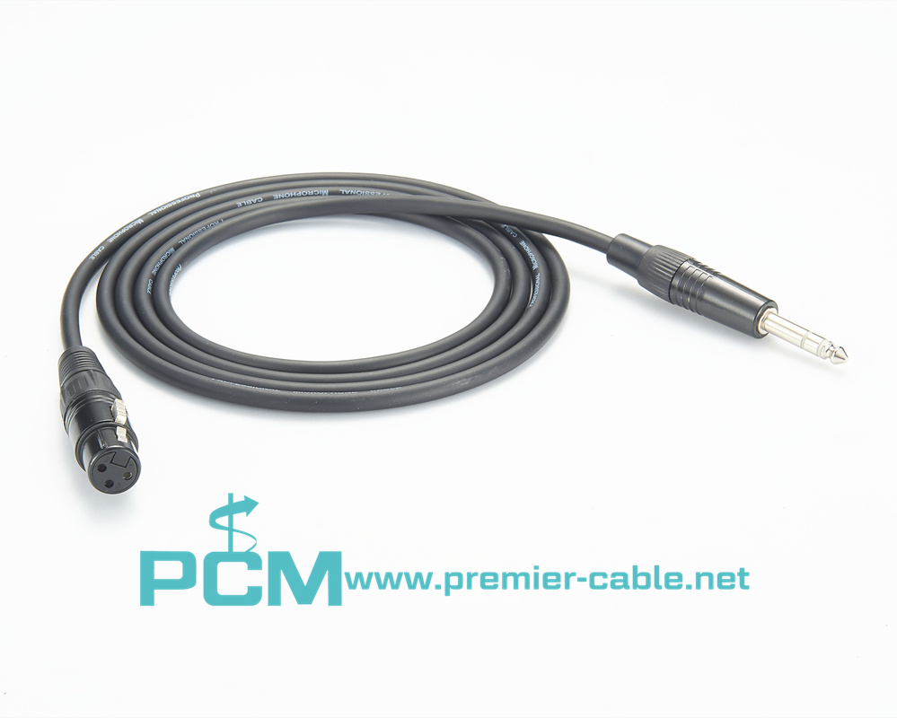 XLR to 6.35mm TRS Guitar Jack Cable