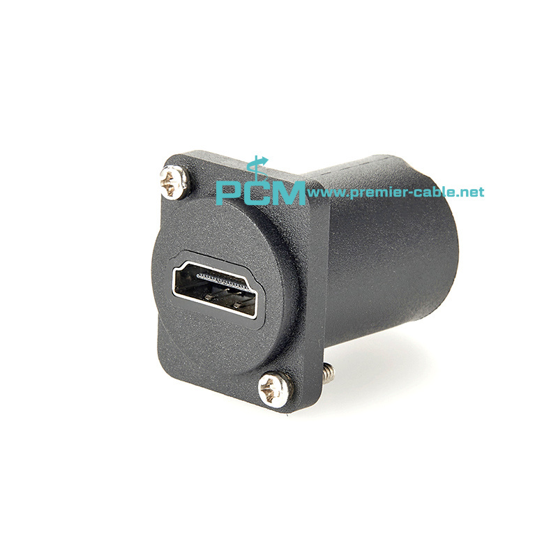 HDMI Female Socket Panel Mount D Shape