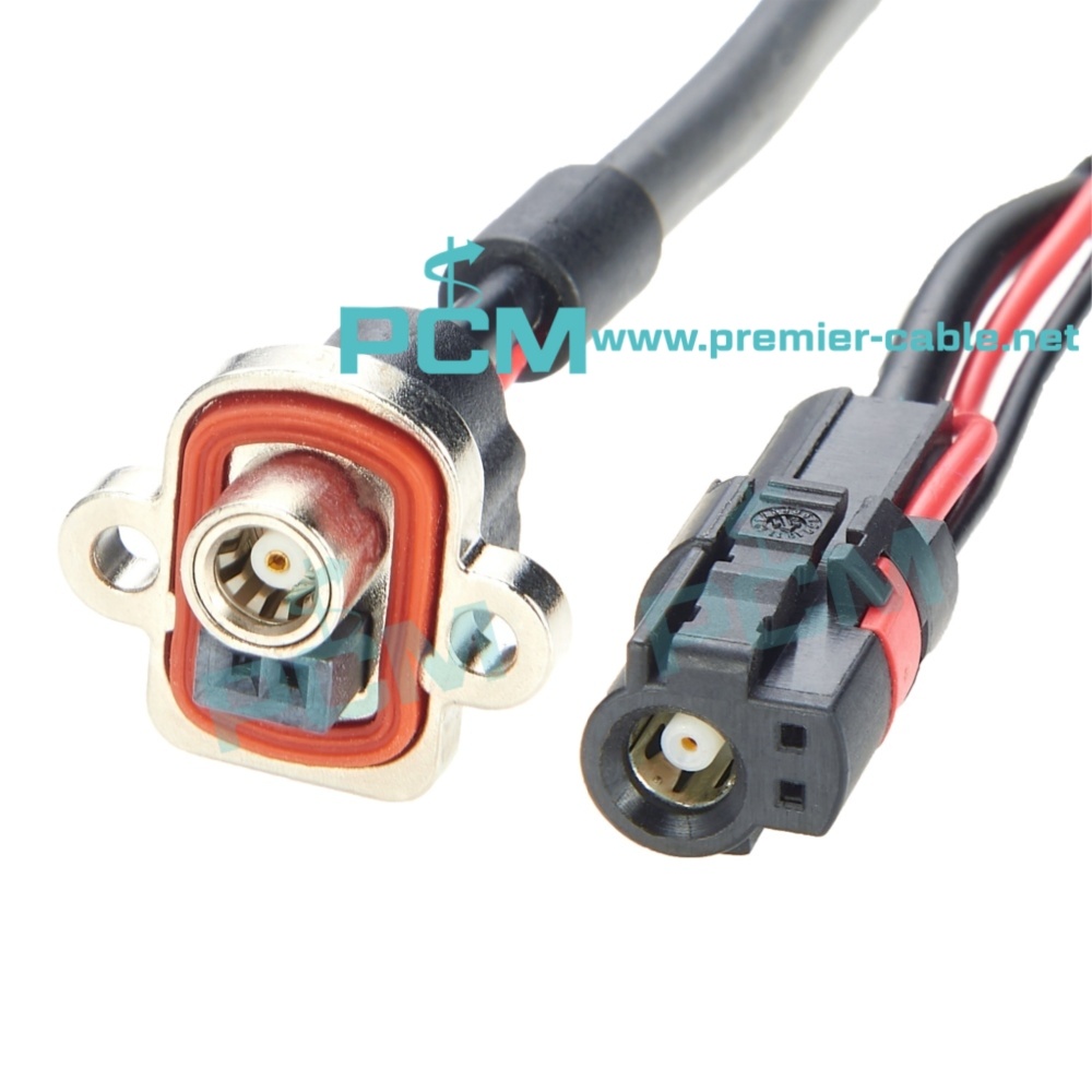 Fakra+2 to SMB Car Reverse Camera Cable with Power Supply