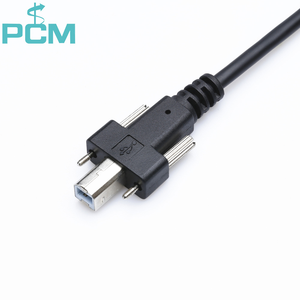 USB Flex Cable with Locking USB 2.0 B male connector