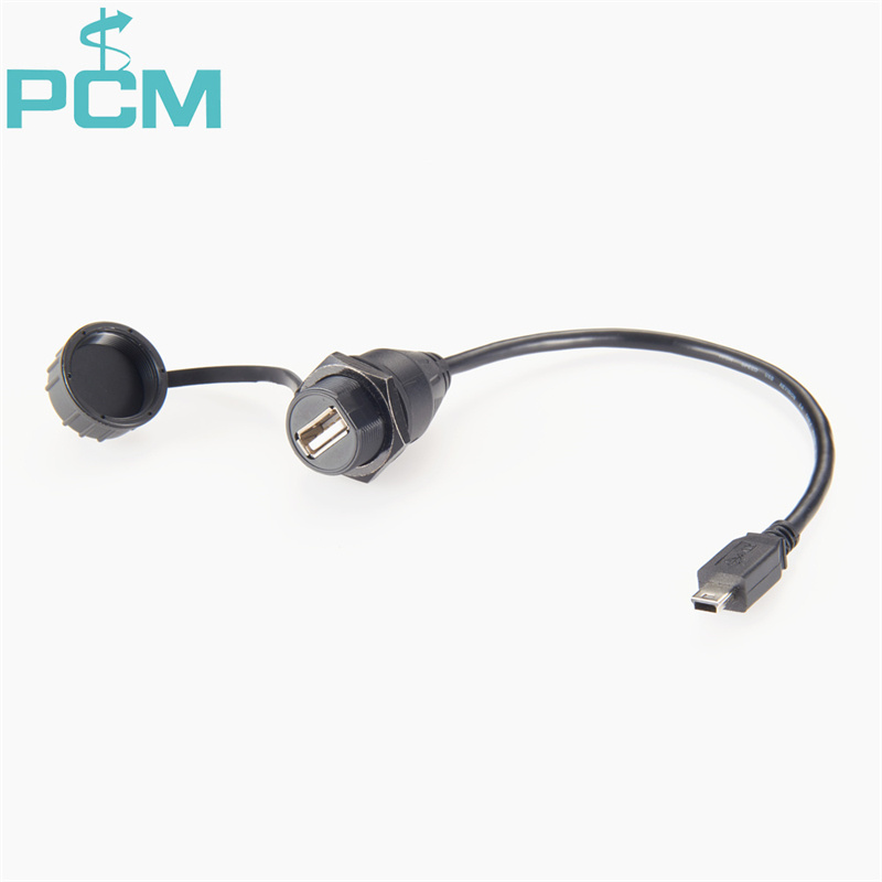 Waterproof USB Mini B Mountable Cable