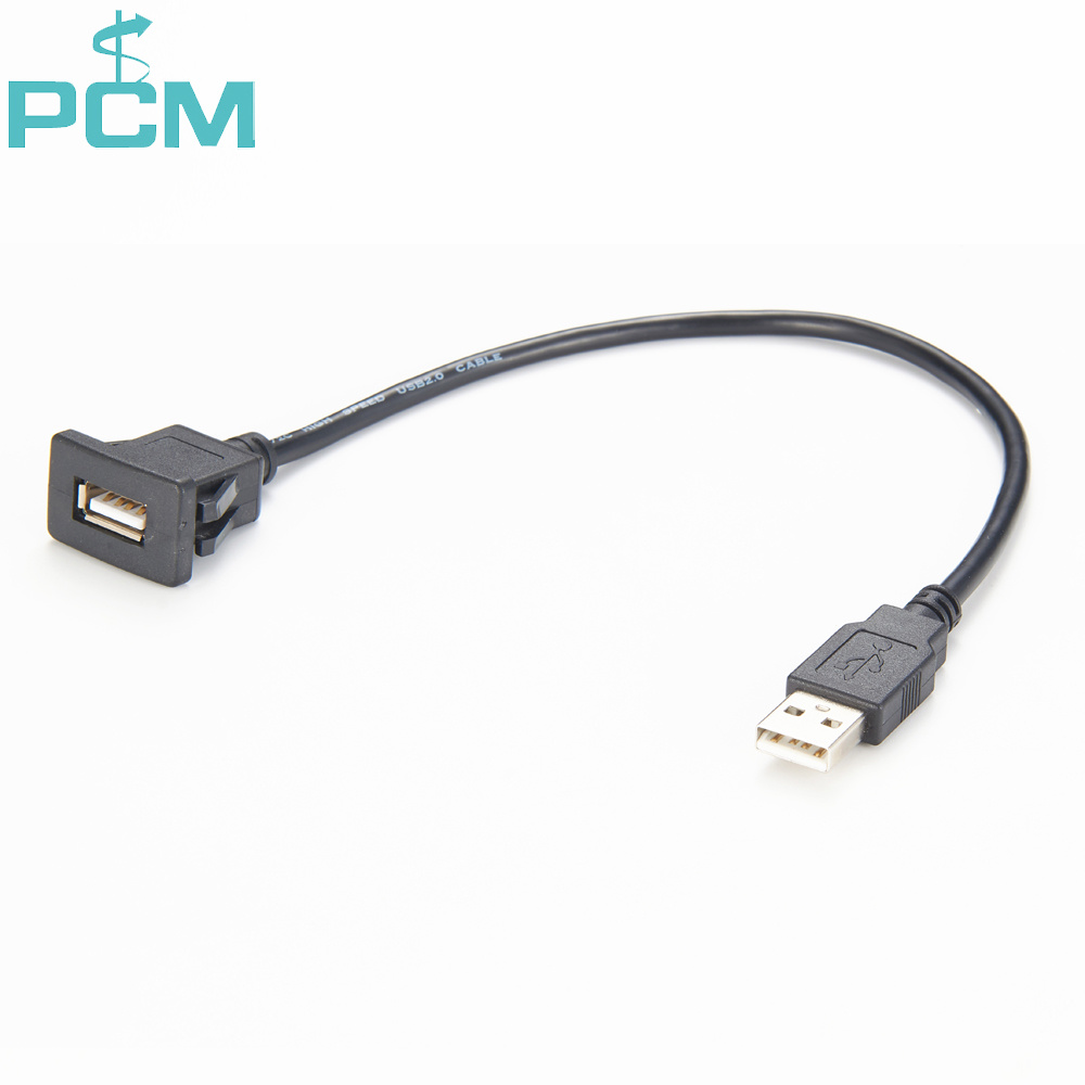 USB Male to Female Snap in Flush Panel Mount Extension Cable