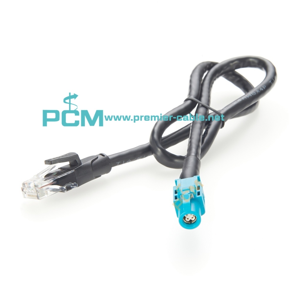 High-Speed Fakra HSD 4 Pin to RJ45 Ethernet Vehicle LVDS Cable