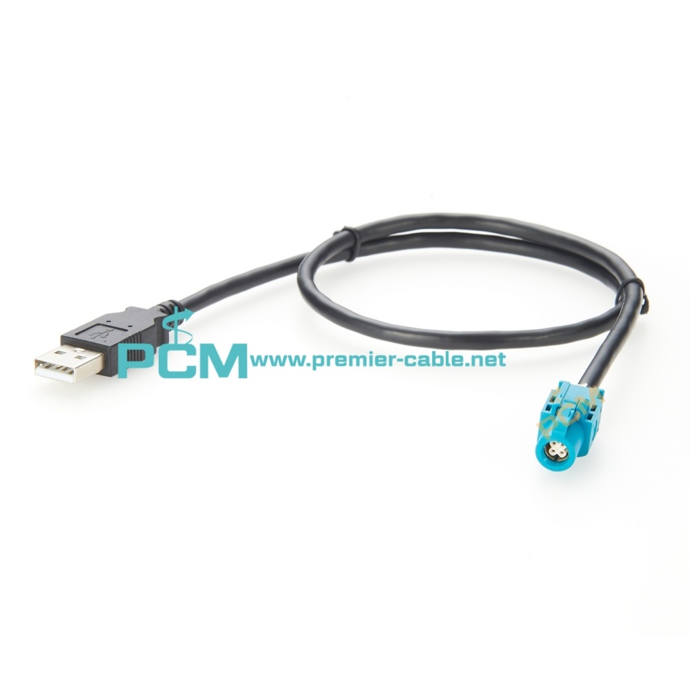 HSD 4 Pin Z Code to USB Male Automotive Video Cable Harness