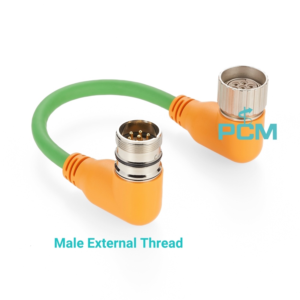 Interbus module Power supply cable M23 angled connector