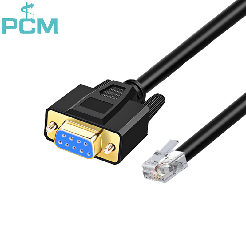 RJ45 Male to Serial DB9 9pin Female Lan Router Adapter Cable