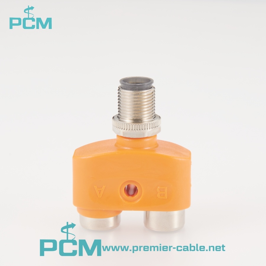 Premier Cable Tee 5 Pole M12 Socket to 5 Pole Plug Adapter