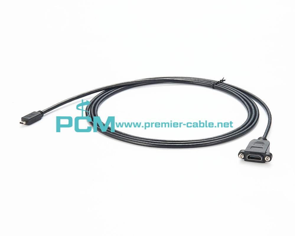 Micro HDMI chassis mount Extension Cable