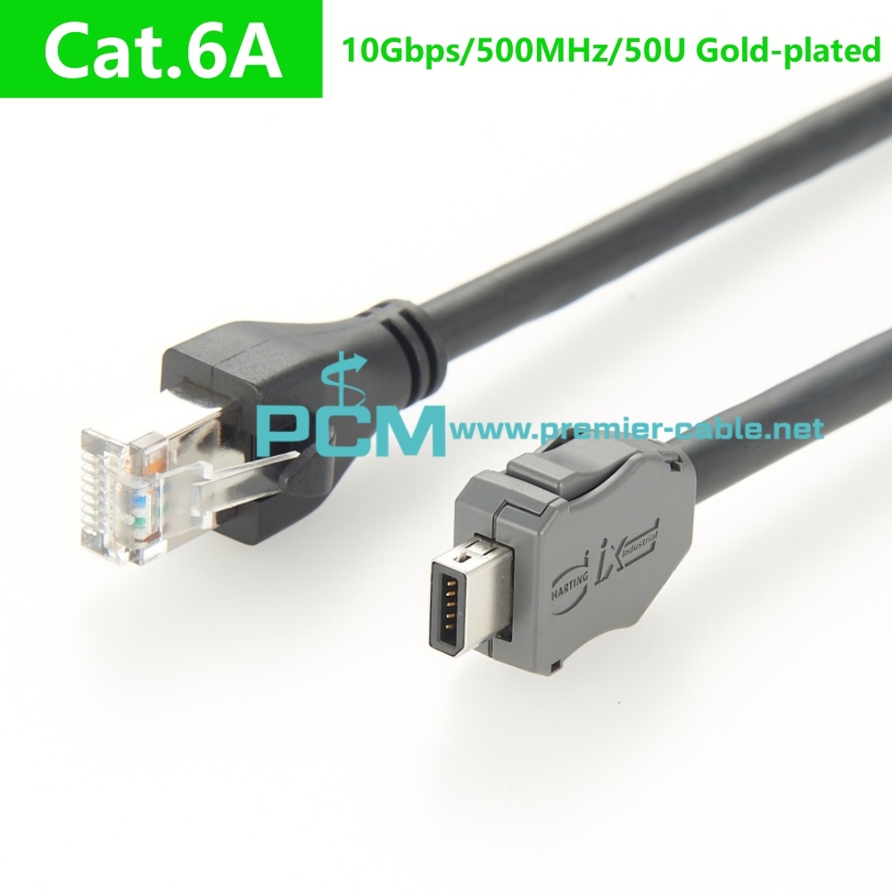 HRS IX40G-A-10S-CV to RJ45 Cat6a IX Industrial Ethernet Cable
