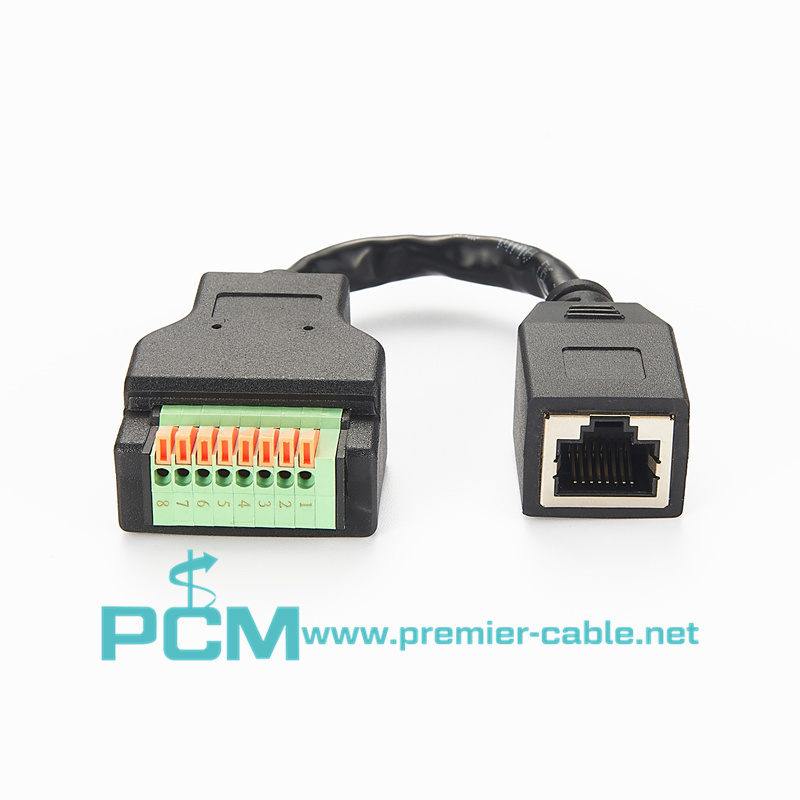 RJ45 Ethernet Socket to Spring Terminal Block Adapter
