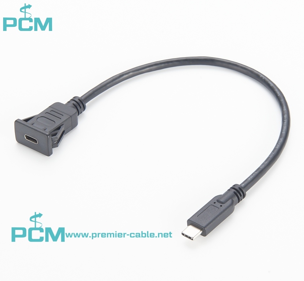 USB 3.1 Type C Snap-in Bulkhead Cable