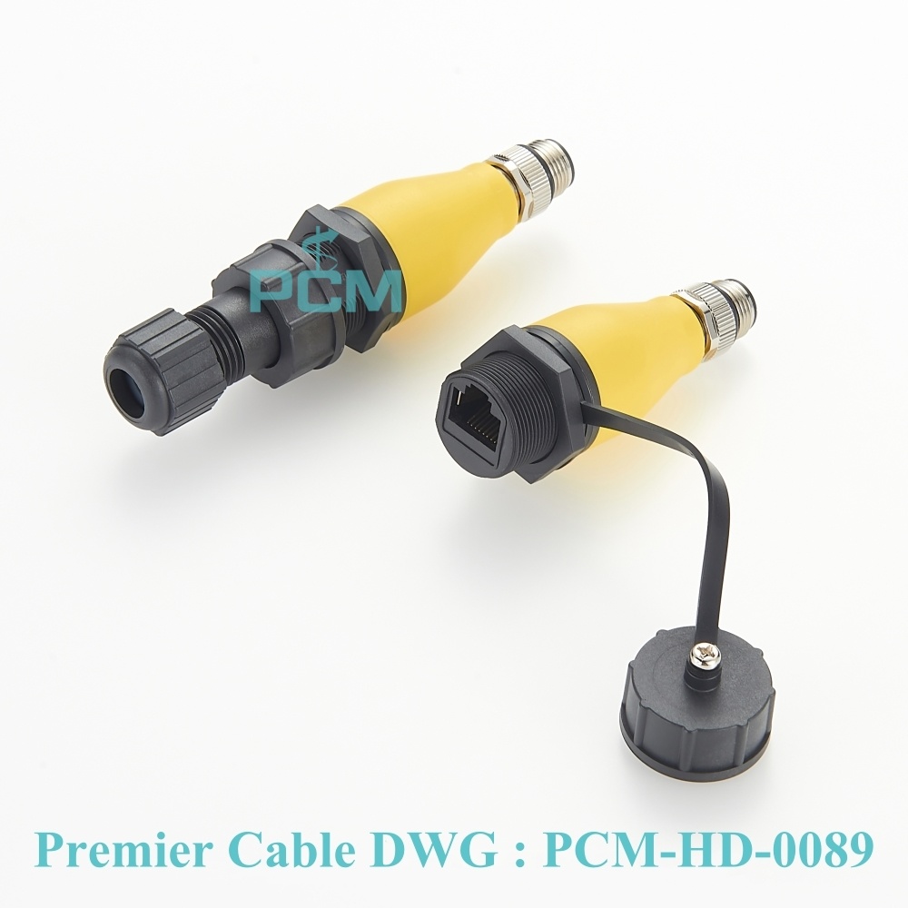 RJ45 to M12 Adapter 4 Pin D code D-Coding Waterproof IP67