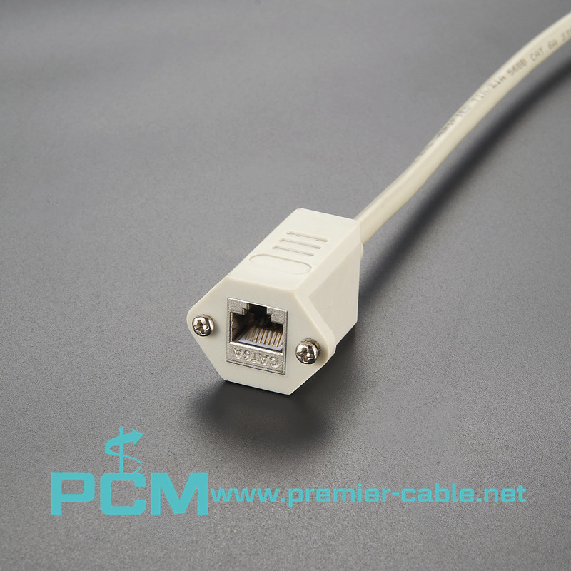 CAT6A Panel Mount Extension Cable
