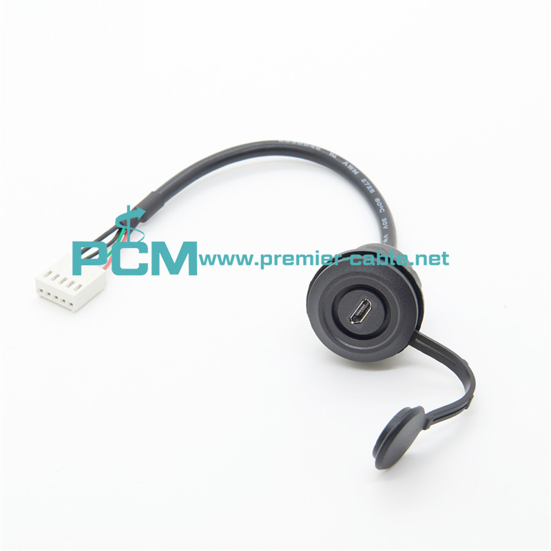 Panel Mount Micro-USB to Crimp Style Connector 