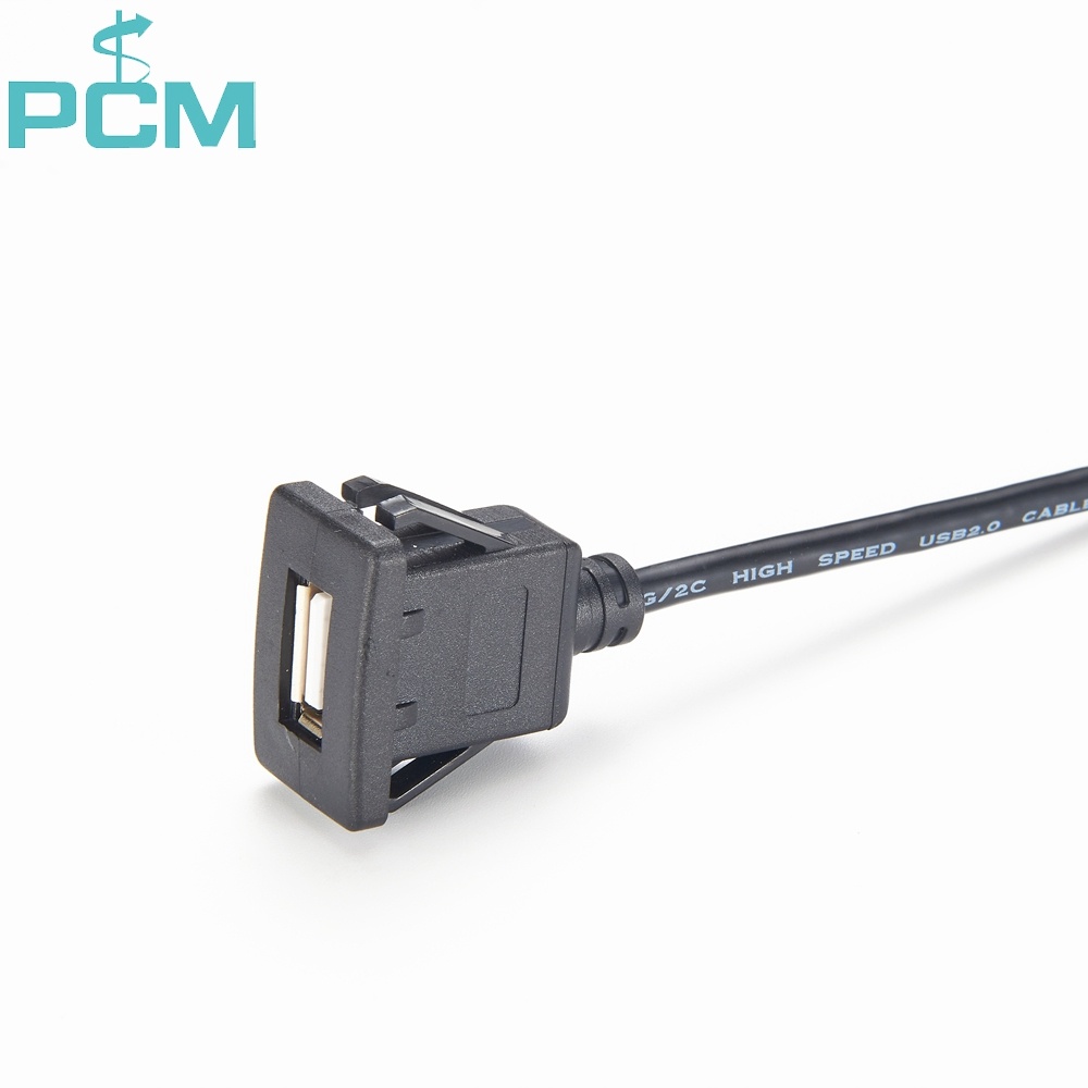 Snap-In Panel Mount Cable USB A