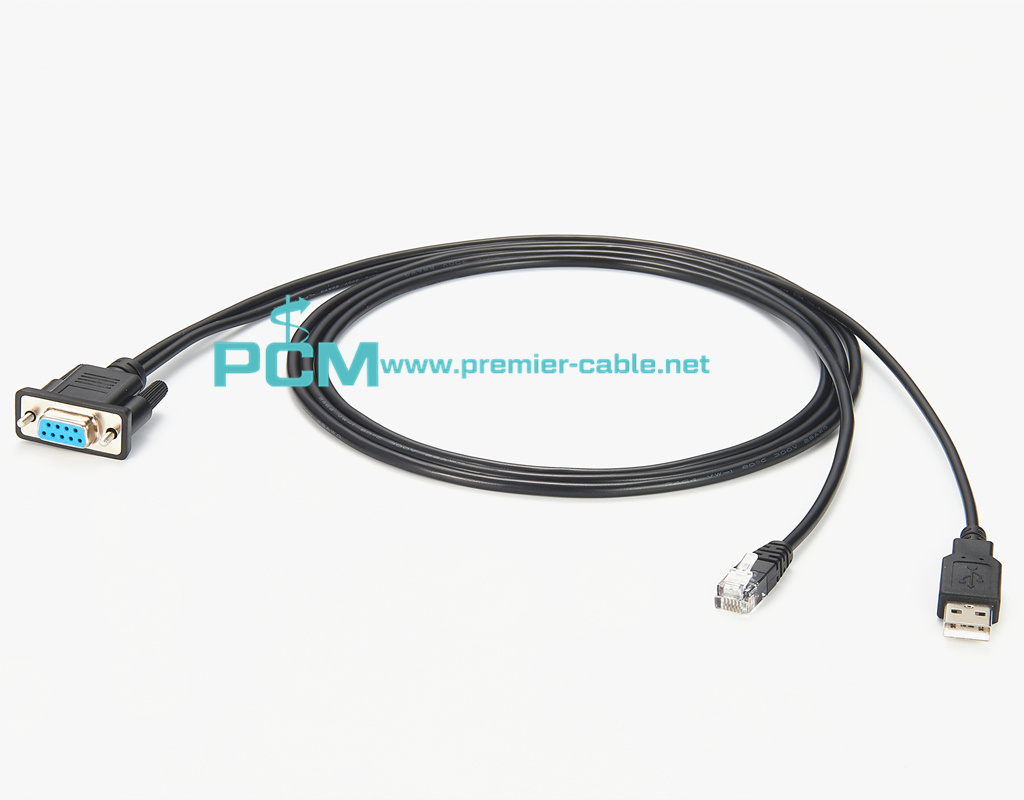 DB9 USB to RJ12 6P6C RS232 Serial Cable