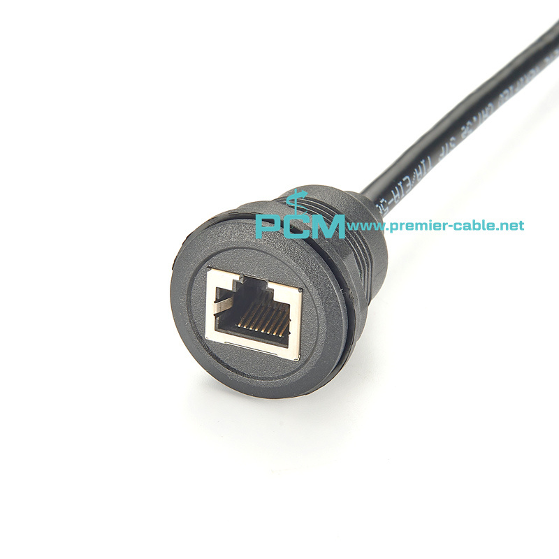 round panel mount RJ45 M/F cable