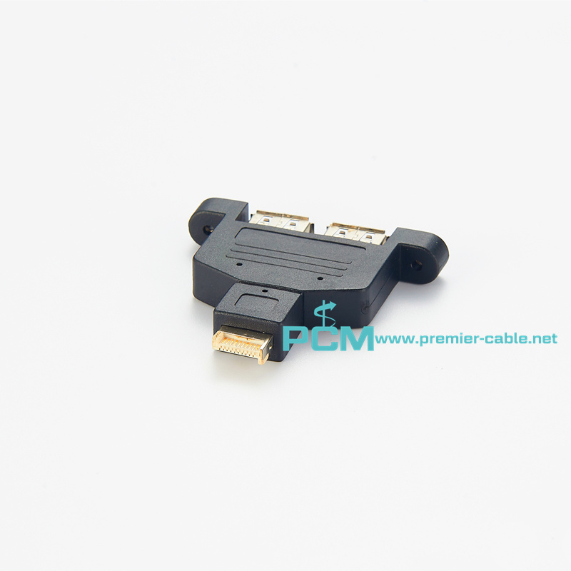 USB3.0 chassis mount to Type E adapter