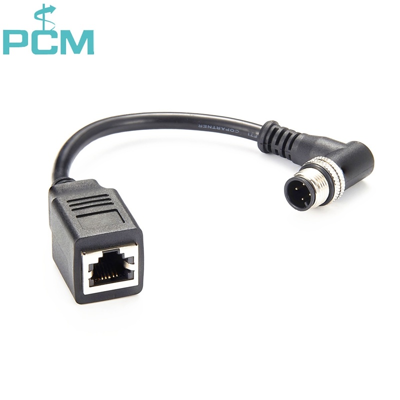 M12 D coded plug angled   RJ12