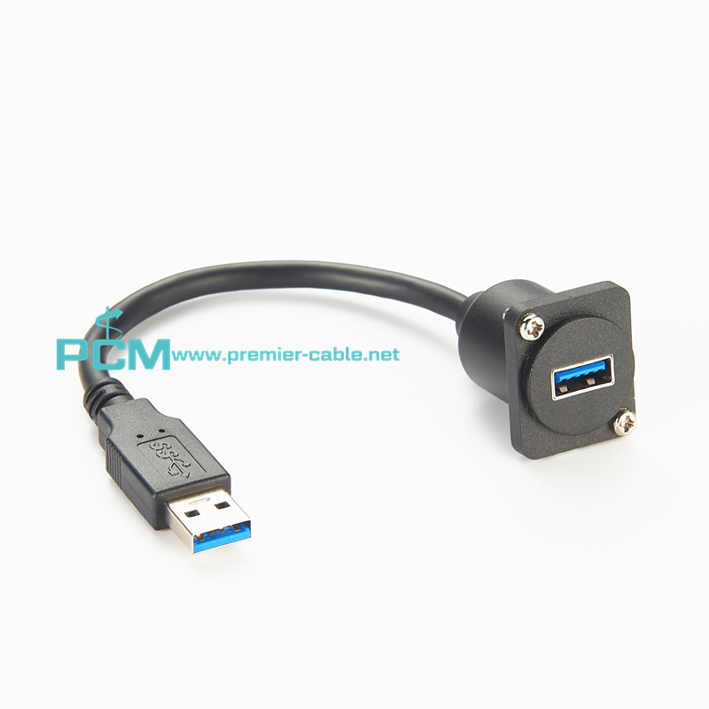 XLR Panel Mount Socket Type A to A 3.0 USB Connector