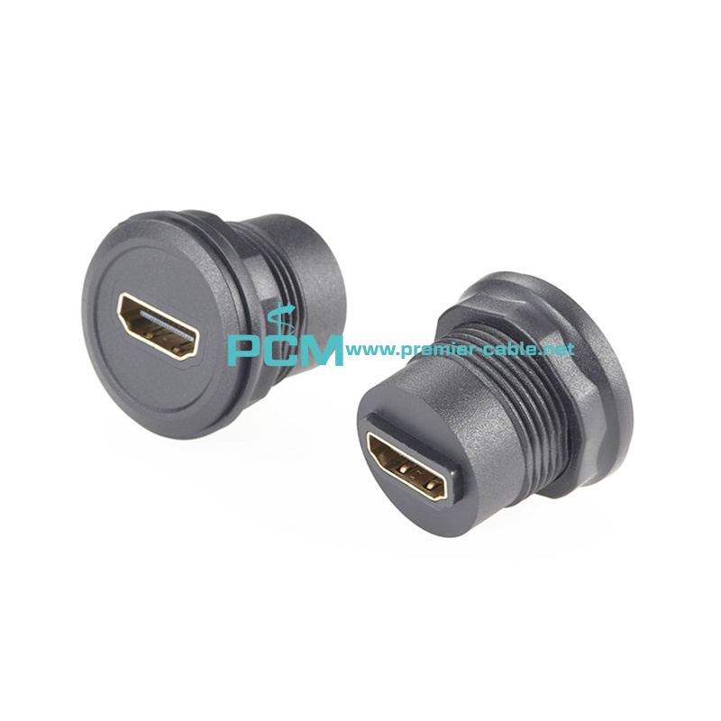 HDMI Round Panel Mount Plug 