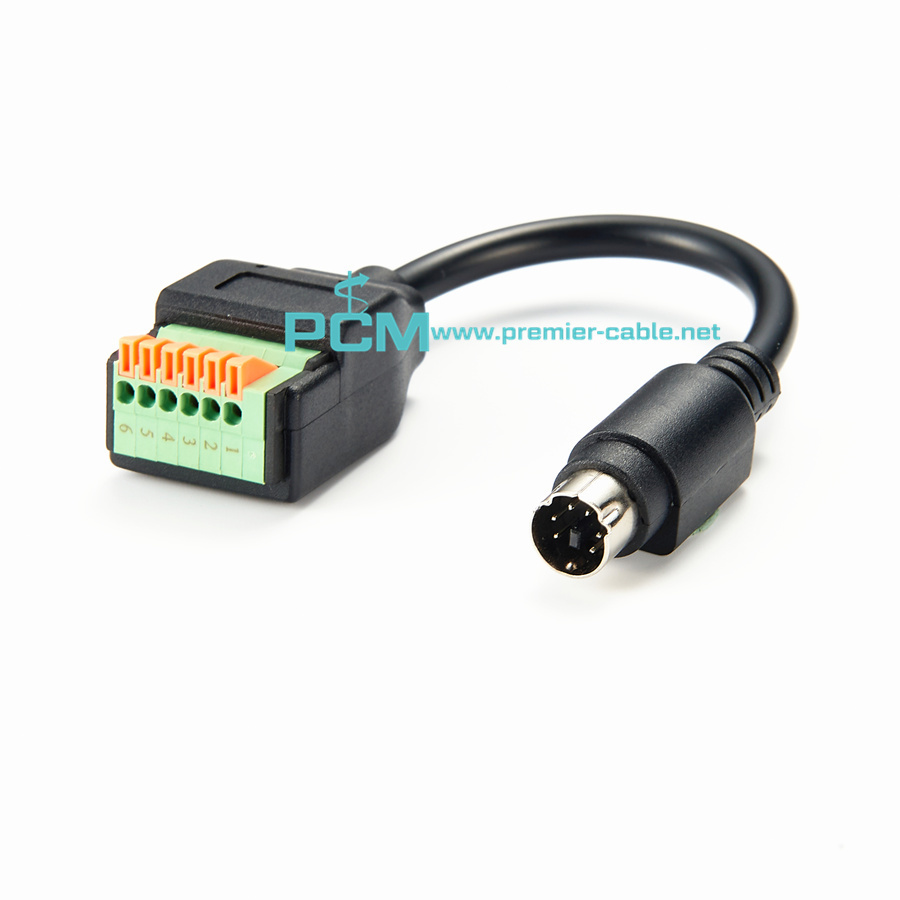 Bulkhead Mini-Din 6 Pin PS2 terminal Cable