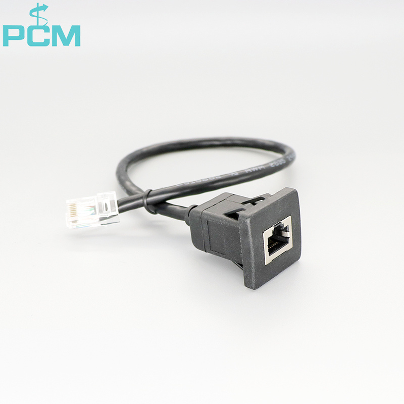 RJ45 Panel Mount Female to Male Ethernet Patch Cable