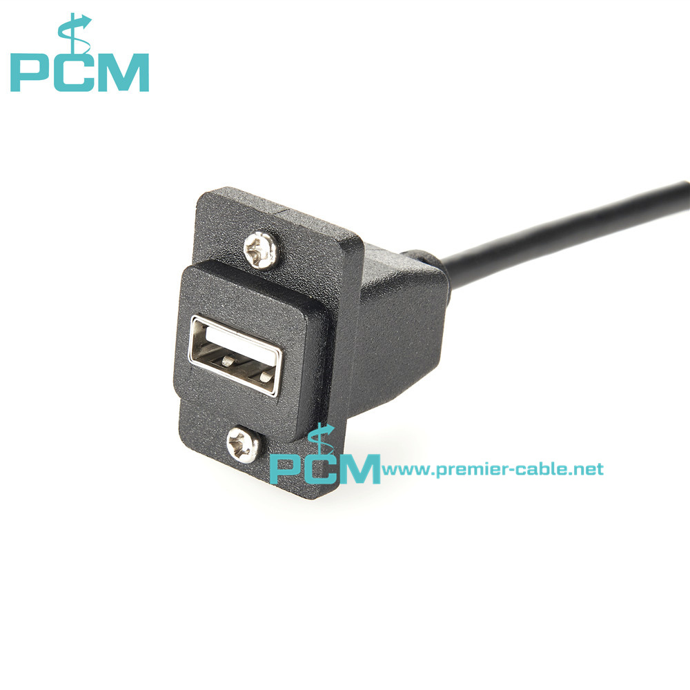 Flanged Panel Mounted USB 2.0 Coupler cable