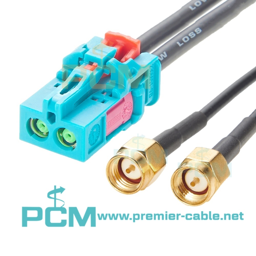 2-2306868-9 TE Mini Fakra 2-in-1 to SMA Male Automotive Cable