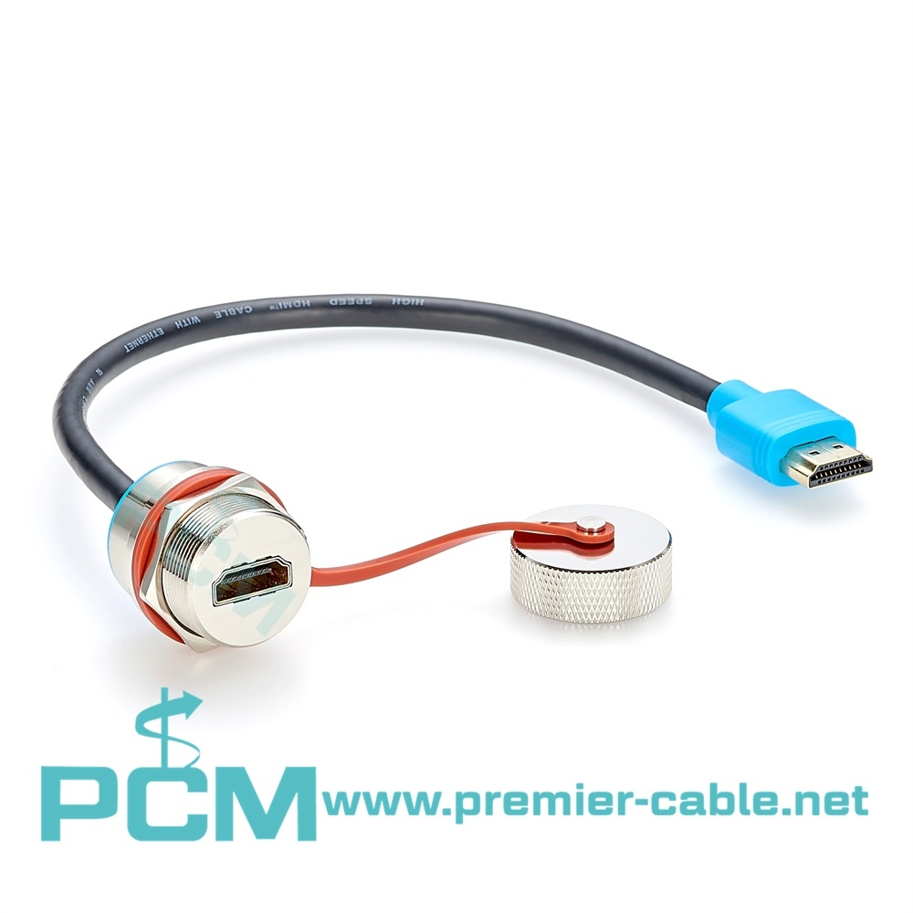 HDMI Metal connectors IP68 sealed Male to Female Cable