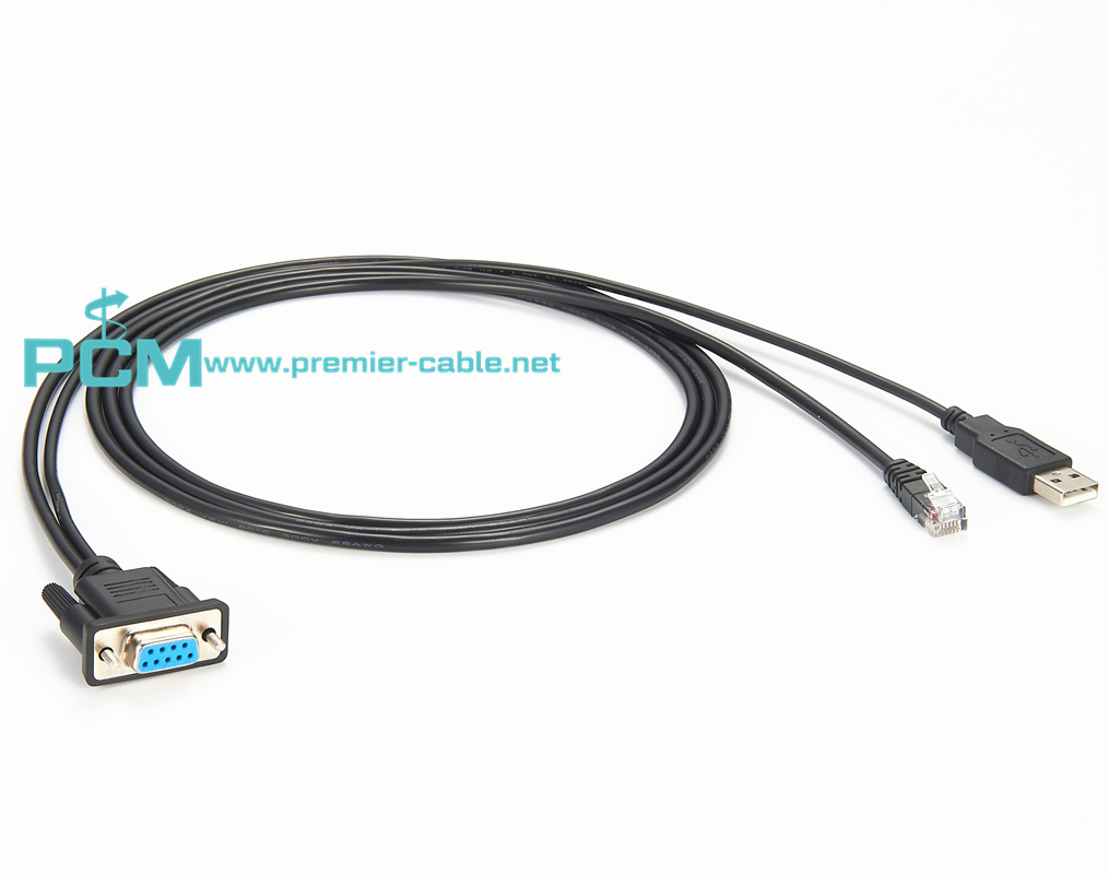 DB9 USB to RJ12 6P6C RS232 Serial Cable