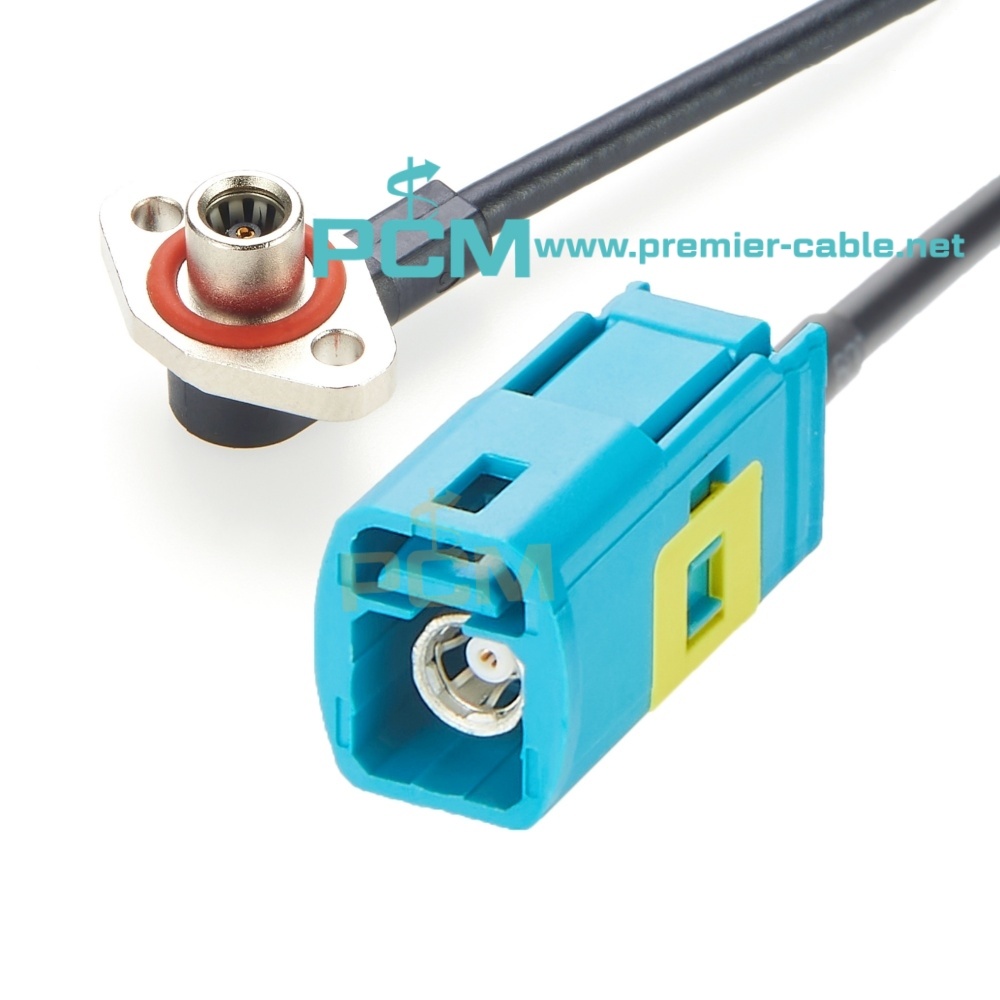 Fakra to Waterproof SMB Angle Flange Mount GPS Navi Cable