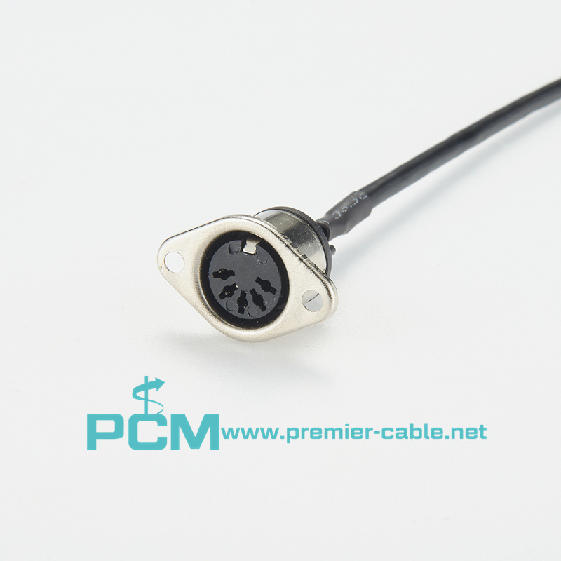 5 Pin MIDI Din Socket Panel Mount Cable