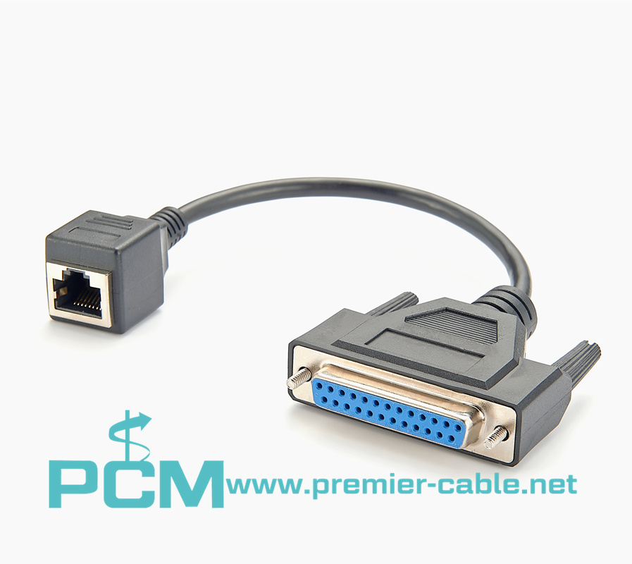 RJ45 to DB25 Null Modem Cable