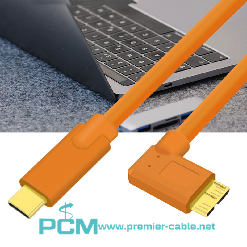 High-speed tethered shooting cable USB Type-C to Micro B