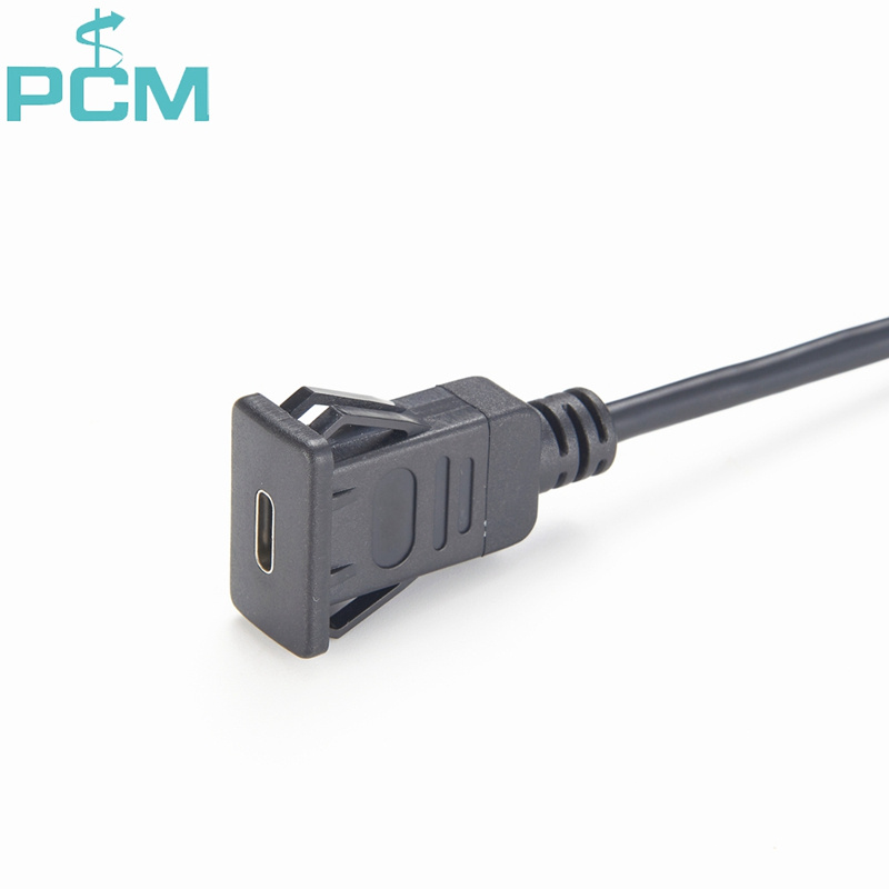 Snap-In Panel Mount USB Cable Type C Socket