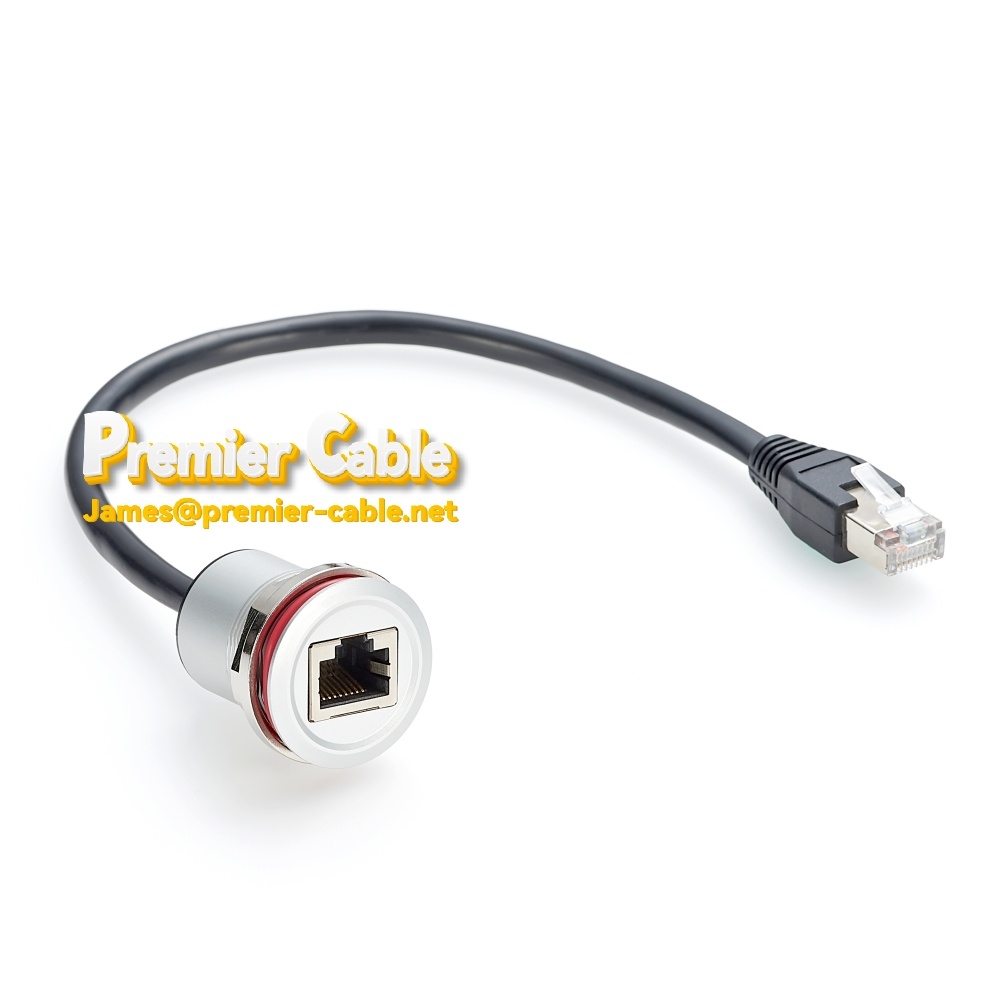 RJ45 Male To Female Round Panel Extension Cable