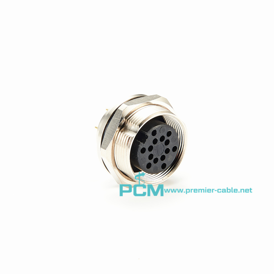 14 pin Connector M16 Cable Panel Receptacle  