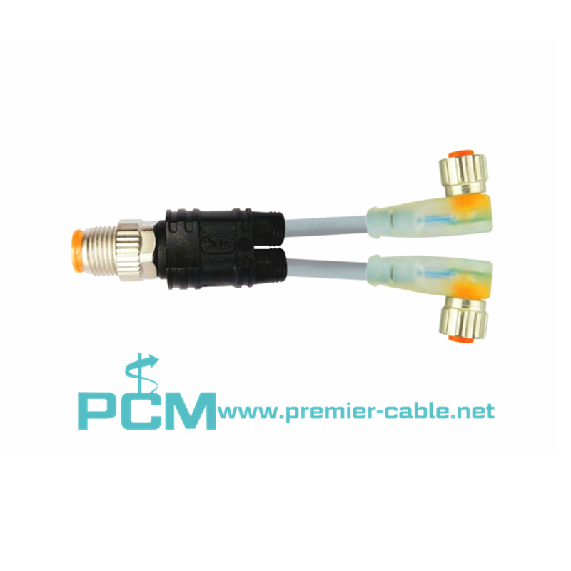 M12 to M8 Y-Splitter Adapter cable