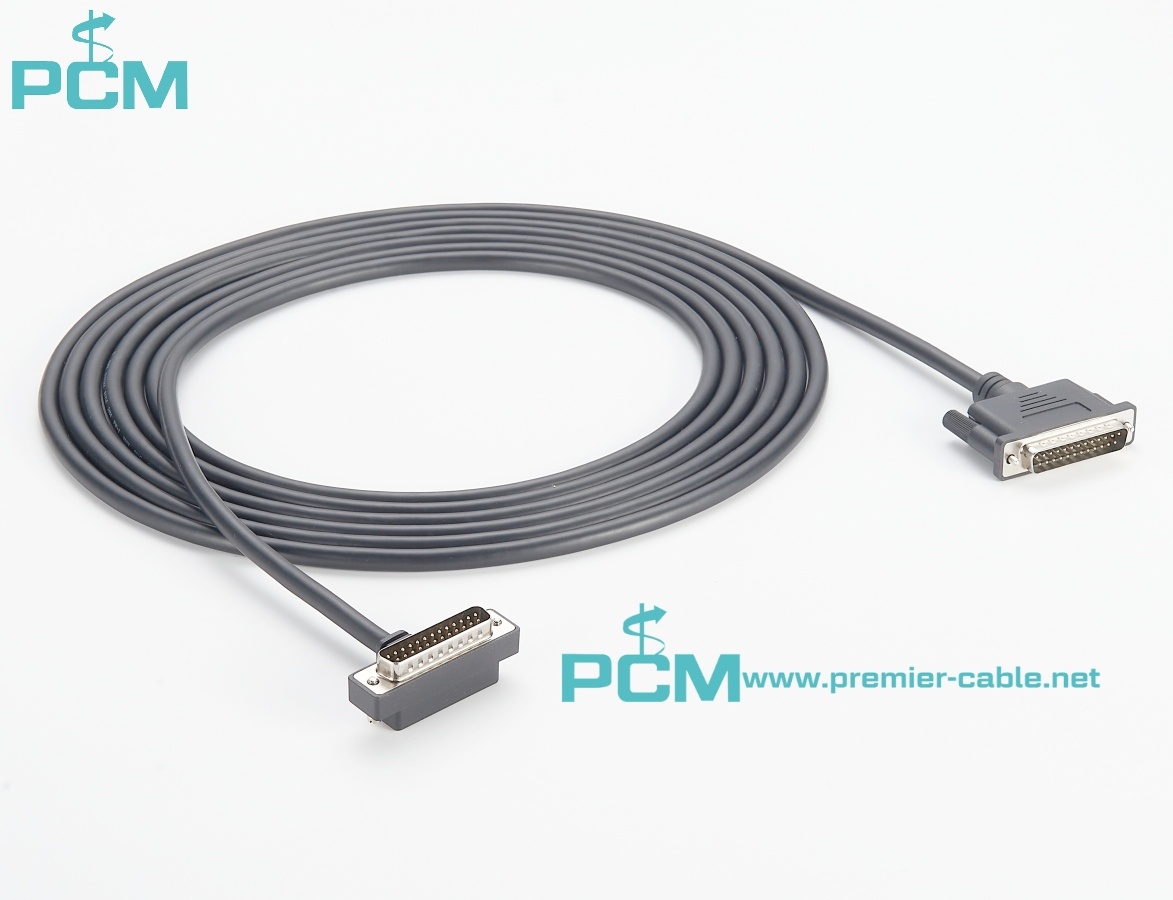 Molded D-Sub Cable DB25 Male Right Angle