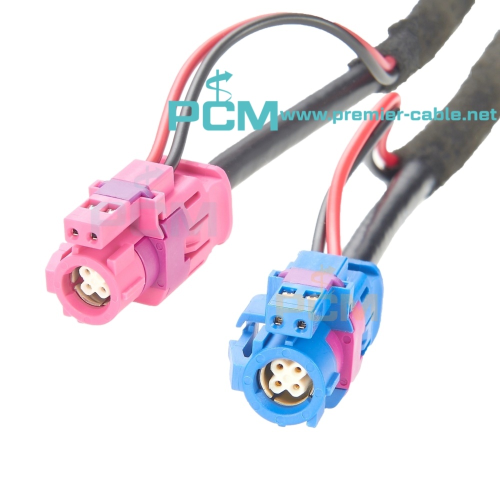 Automotive C HSD 4+2 Pin to 6 Pin HSD H LVDS Cable with Power Supply