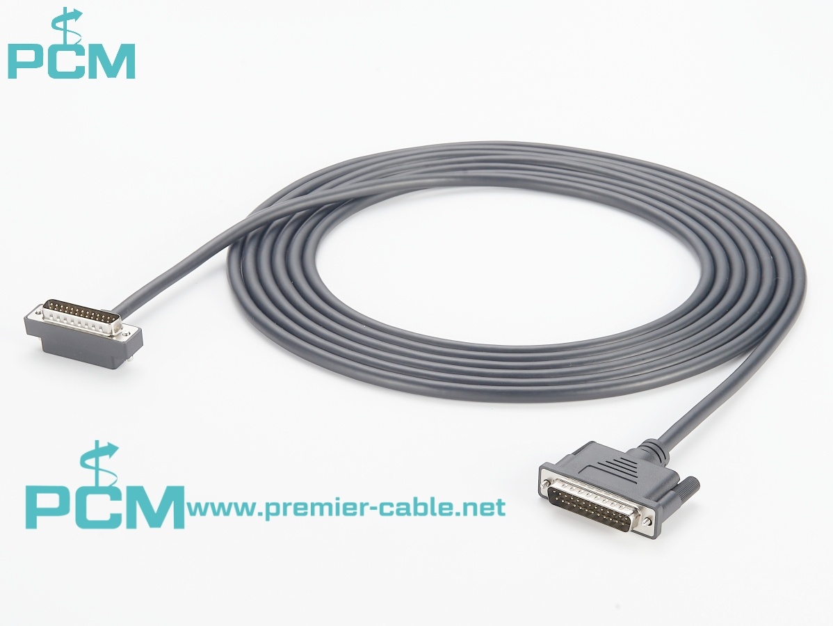 Molded D-Sub Cable DB25 Male Right Angle