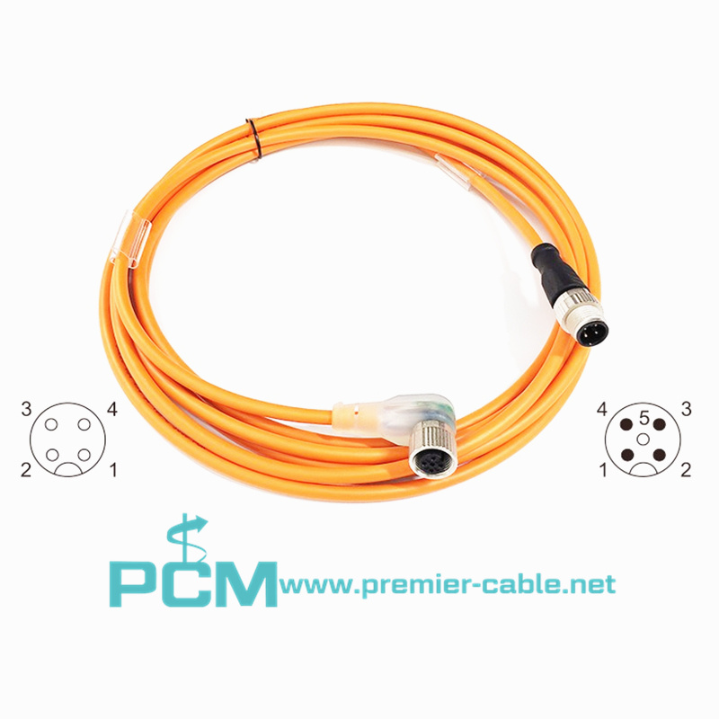 Sensor Cable with LED Indicator M12 Socket 
