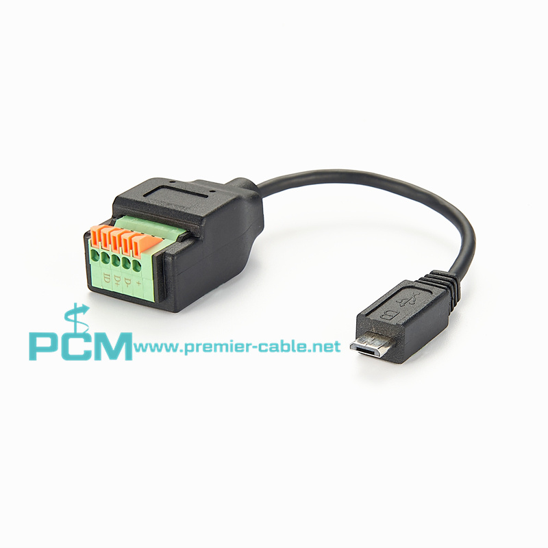 Micro USB Male to 5 Way terminal Connector Cable