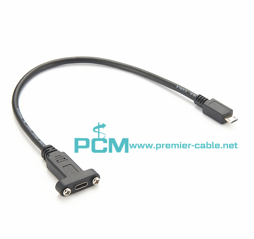 Panel Mount USB-C to Micro B Cable