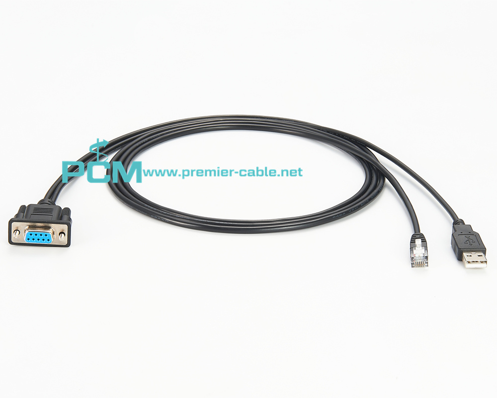 DB9 USB to RJ12 6P6C RS232 Serial Cable